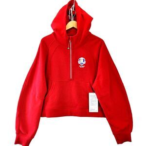 Lululemon Scuba Hoodie Oversized Half-Zip M/L Red Ryder Cup Golf Sweatshirt USA